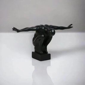 Asztali dekoráció 25x41x20 cm gyanta/fekete