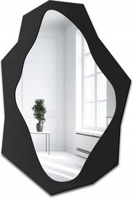 Minore organikus tükör éles formával, fekete mdf keretben 80x120