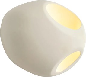 Japandi fali lámpa krém kerek 28 cm - Pietra