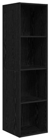 TV szekrény 2 pcs Fekete 37 x 37 x 142.5 cm Faanyag
