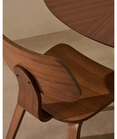 Sötétbarna étkezőszék diófa dekorral Gena – Kave Home