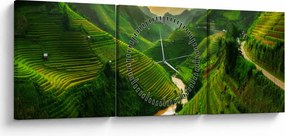 Kép - Mu Cang Chai rizsteraszok (órával) (90x30 cm)