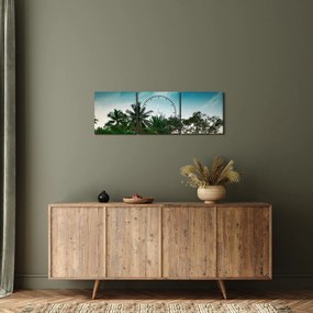 Kép - pálmafák (órával) (90x30 cm)