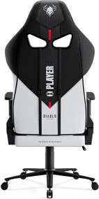 Diablo X-Player 2.0 szövet gamer szék Nagy méret: fehér-fekete