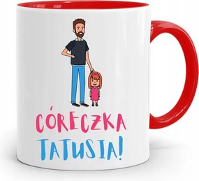 Piros Bögre Ajándék Apa Lányának, fényképes nyomattal