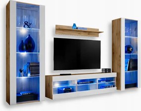 komodee Tivoli Grande Rtv szett nappaliba Wotan tölgy-fehér kék Led