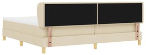 vidaXL Boxspring Ágy Matrac Krem 200x200 cm Szövet