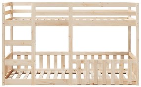 tömör fenyőfa emeletes ágy 90 x 200 cm