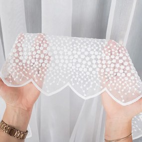 Hosszú Hímzett Függöny Nappaliba, Erkélyre 280cm fehér