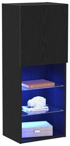 LED világítással ellátott TV szekrény fekete tölgy 40,5x30x102 cm