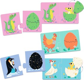 Párosító puzzle - Kié a tojás, 12 db-os - Funny eggs
