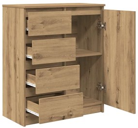 kézműves tölgy szerelt fa tálalószekrény fiókos 71x35x84 cm