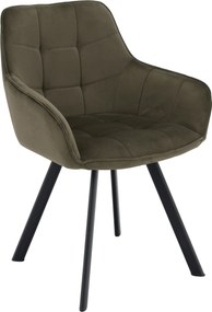 Design fotel, zöld Velvet/fekete, PETIN