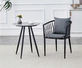 Kerek étkezőasztal fekete lábakkal MELODY 70x70, szürke