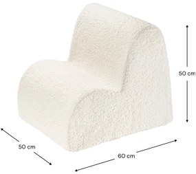Krémszínű buklé gyerek fotel Cloud – Wigiwama