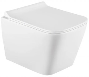 Akasztókészlet GEBERIT Duofix Basic + WC TEO Peremnélküli 51 x 35 cm + lassan eső deszka Slim, fehér, 3385XX00 + 39070100