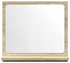 sonoma tölgy szerelt fa tükrös fürdőszobaszekrény 40x11x37 cm