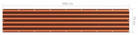 narancssárga-barna oxford-szövet erkélyparaván 75 x 400 cm