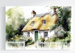 Vászonkép Canvas Tájkép Anglia Ház Kunyhó Kert Nádas Falu 60x40