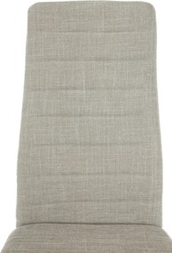 Étkezőszék, bézs szövet/fehér fém, COLETA NOVA