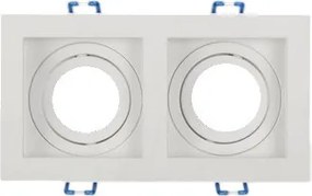 UNIVERSO Süllyesztett spot lámpa 2xGU10 foglalat nélkül IP20 Fehér 100x186x38mm kivágás:175x90mm10
