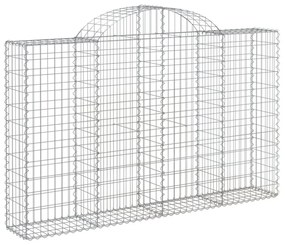 6 db íves horganyzott vas gabion kosár 200x30x120/140 cm