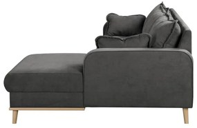 Sötétszürke sarokkanapé (jobb oldali) Beata – Ropez