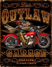 Fém tábla Outlaw Garage Bikes