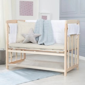 Natúr színű bölcső tárolóhellyel és baldachinnal 90x45 cm Liebhabär – Roba