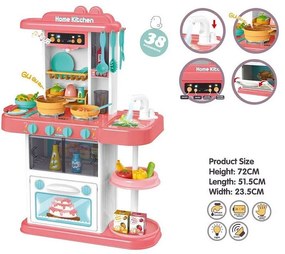 ProCart® Multifunkcionális konyha gyerekeknek, főzőhanghatások, lámpák, mosogató, 72x51,5x23,5 cm