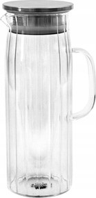 Bordázott Üvegkancsó Ezüst 1,2L Színtelen, Fedéllel