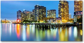 Fotó vászonkép edzett üveg New York éjszaka 140x70