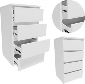 Komód CL440BIA fehér 40cm kis szekrény fiókos ruha játék könyv