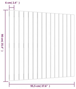 fekete tömör fenyőfa fali fejtámla 95,5 x 3 x 90 cm