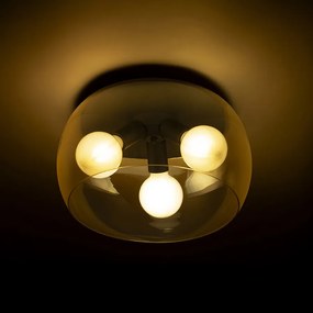 RENDL AMANDA stropní matná černá jantarové sklo 230V LED E27 3x15W
