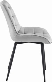 BERA világosszürke bársony szék fekete lábakkal