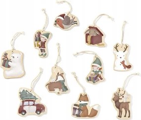 Karácsonyi karácsonyfadíszek Fából készült karácsonyfa medálok Little Dutch