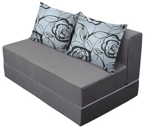 Urban Living Kihúzhatós kanapé Bedora 136x80x40 cm Szürke / szürke virág