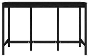 Fekete tömör fenyőfa bárasztal 180 x 80 x 110 cm