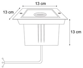 Modern földbe süllyeszthető spotlámpa bézs GU10 50mm forgatható és dönthető IP65 - Oneon