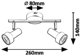 Rabalux 5323 - Spotlámpa KONRAD 2xGU10/50W/230V
