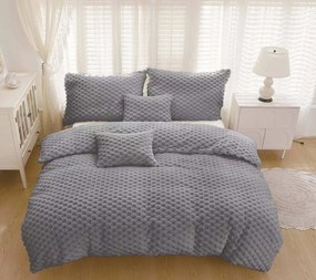 3 részes mikroplüss lapok 200x140cm+90x70cm Exklusive Sweet sötétszürke TiaHome