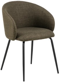 MAZZONI EXPORT CLARA Olívazöld (Basel 77 szövet)/fekete lábak - MODERN KÁRPITOZOTT KAGYLÓSZÉK LOFT STÍLUSÚ NAPPALIBA/ÉTKEZŐBE/IRODÁBA