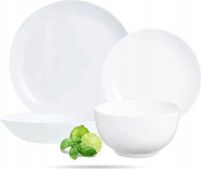 Ebéd szolgáltatás 4 fő részére Luminarc Diwali fehér 16 részes