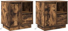 vidaXL Éjjeliszekrény 2 pcs Füstölt tölgy 50 x 34,5 x 50 cm Faanyag