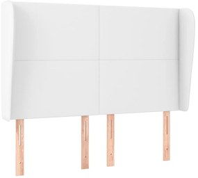 fehér műbőr fejtámla szárnyakkal 147x23x118/128 cm