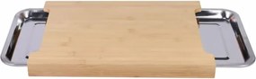 Bambusz vágódeszka alumínium csepptálca 40 x 29 x 3,5 cm