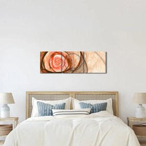 Kép - Absztrakt rózsaszín rózsaszín fehér háttérrel (órával) (90x30 cm)