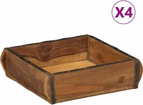 vidaXL Tálca 4 pcs Barna 29 x 31 x 10 cm Szilárd Újrahasznosított Fa
