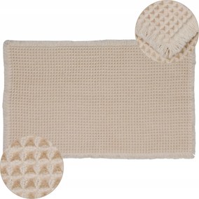 Fürdőszobaszőnyeg 50x80 cm Bézs nedvszívó puha szőnyeg fürdőszoba szőnyeg